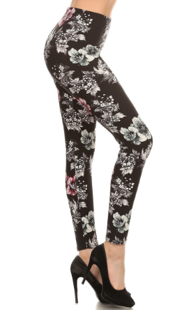 XL to a 2X Big Flowers - Adult Long Leggings